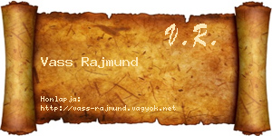 Vass Rajmund névjegykártya